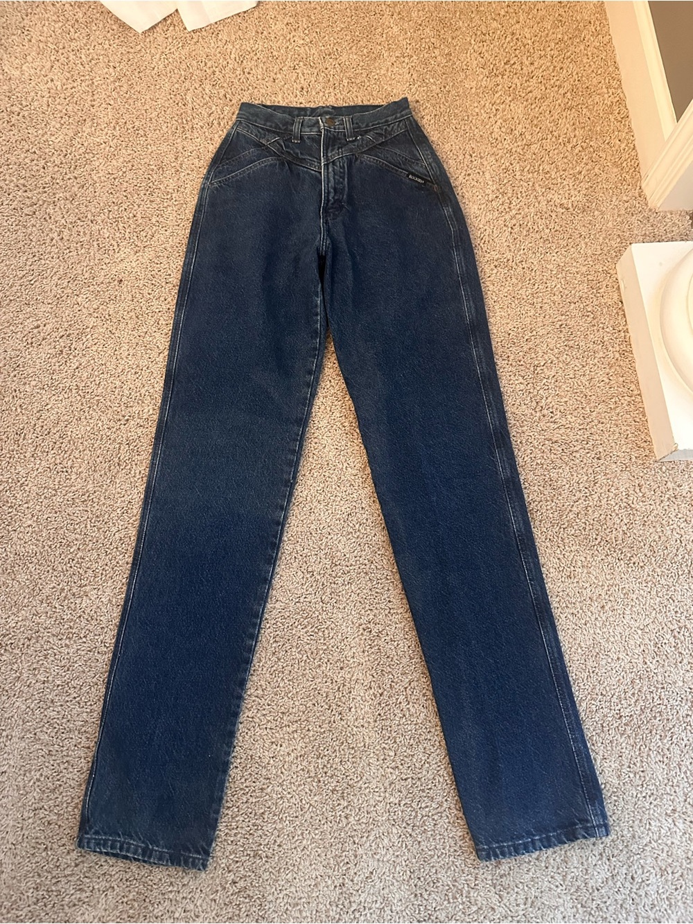 Rockies High-Rise Dark Blue Straight Leg Jeans